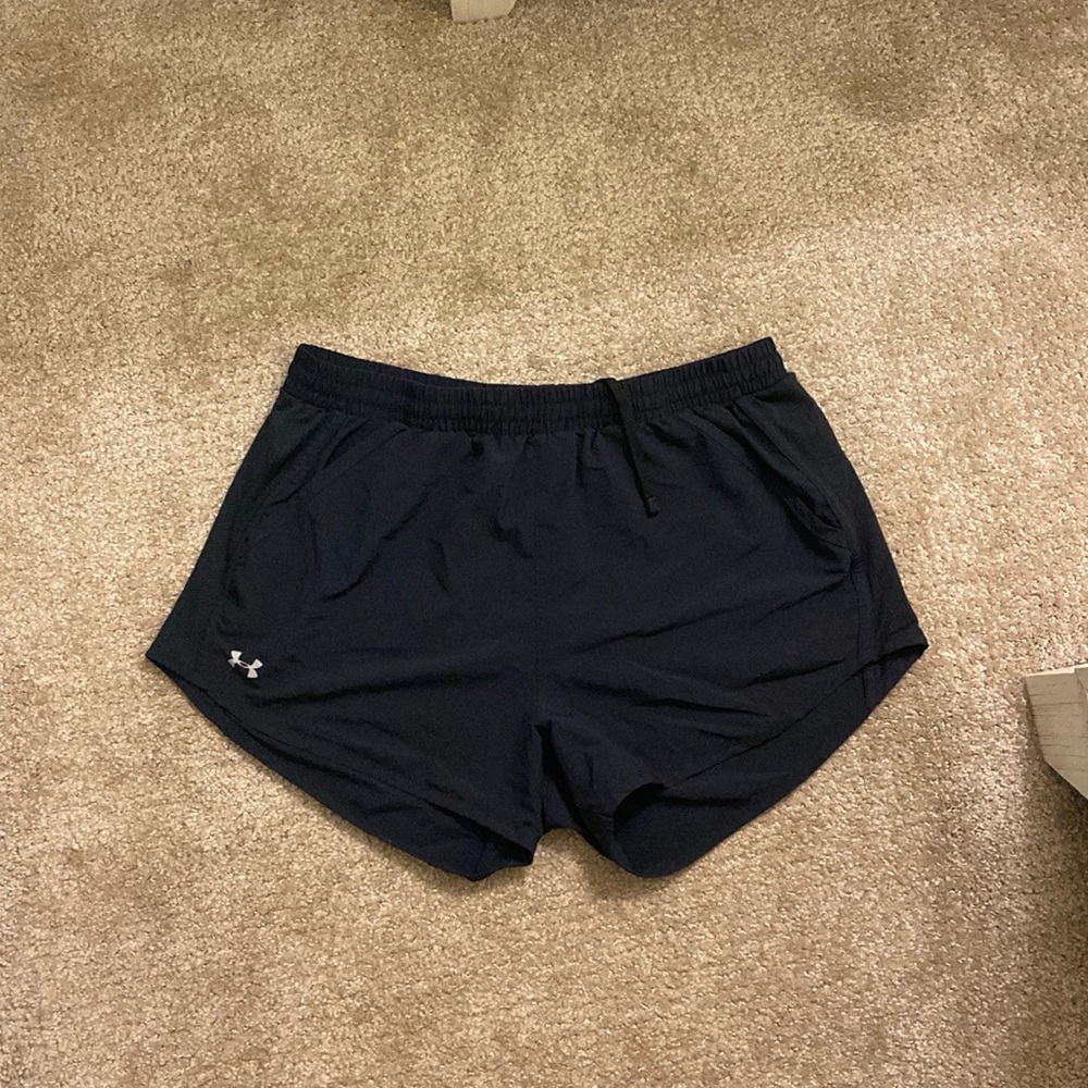 Under Armour, black athletic shorts
